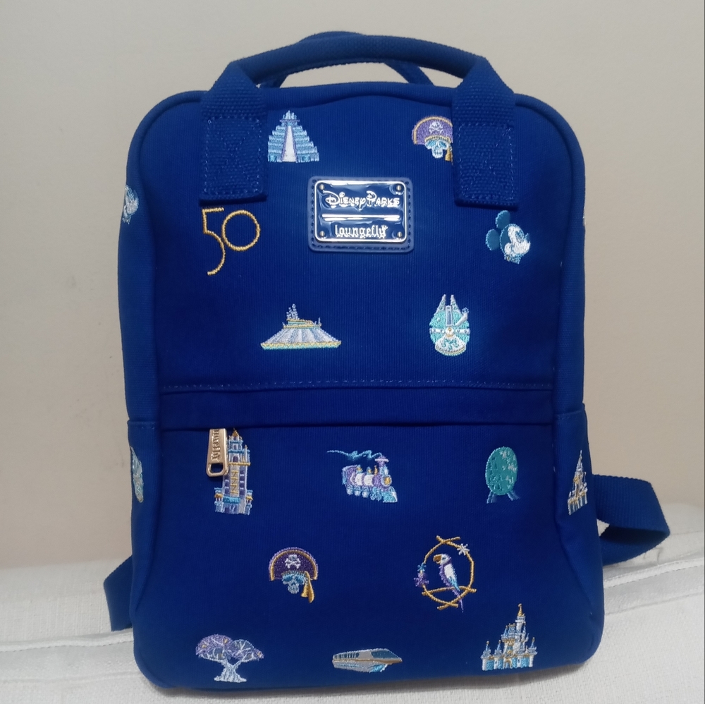 Loungefly wdw Disney World 50th canvas backpack anniversary bag
